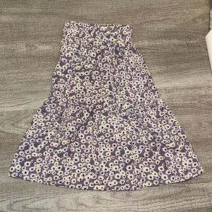 SHEIN Pink and Purple Tiered Midi Skirt Casual A-Line